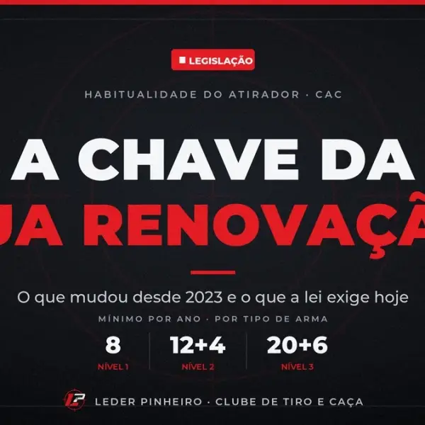 Habitualidade do atirador: a chave da renovação do CRAF — treinos e competições exigidos por nível (8, 12+4, 20+6) segundo a Nota Técnica 01/2026 da Polícia Federal.