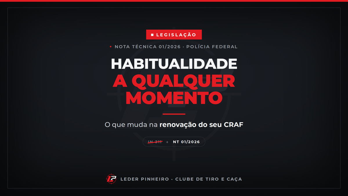 Habitualidade agora vale a qualquer momento: o que muda na renovação do CRAF — Nota Técnica 01/2026 da Polícia Federal